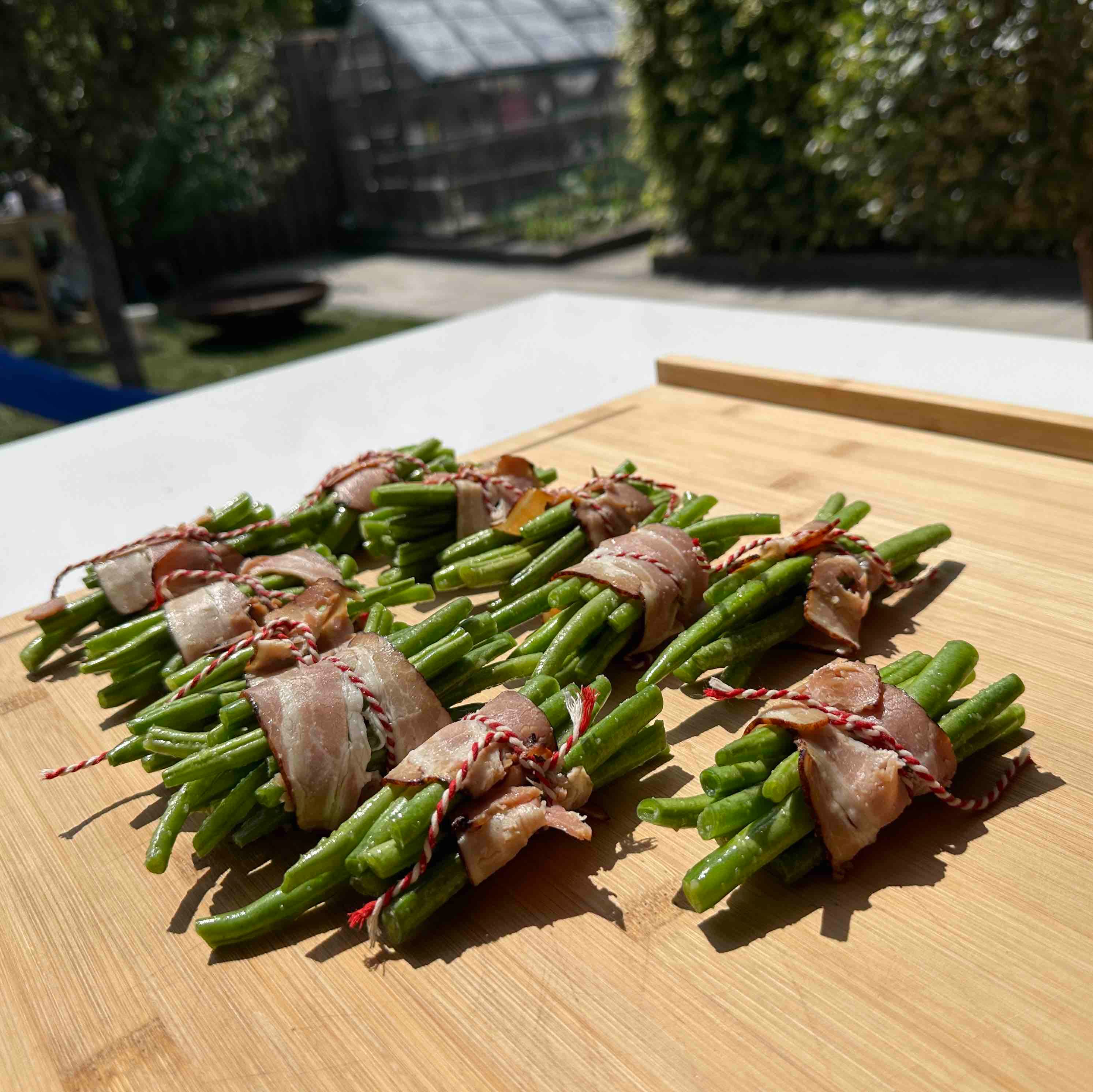 Geroosterde sperziebonen met spek