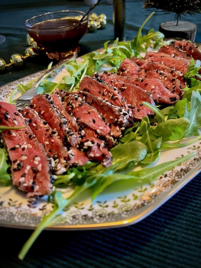 Beef tataki met truffel teriyakisaus